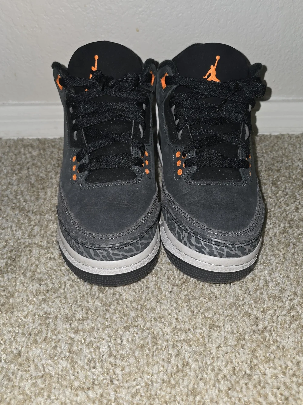 Jordan Kids' Retro 3 Fear Size 6Y  Low Top Sneakers - Black/Orange